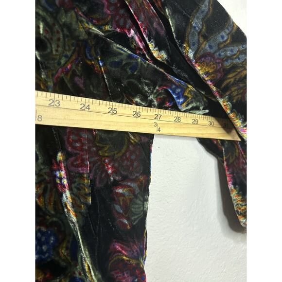 John Mark Floral Velvet Blouse Top Long Sleeve Black Women Size 2X - Picture 7 of 7